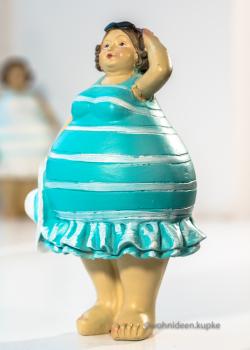 Mollige 50er Jahre Badepuppe Mini blau (Größe 13 cm)